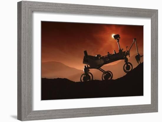 Curiosity the Mars Mountaineer-null-Framed Art Print