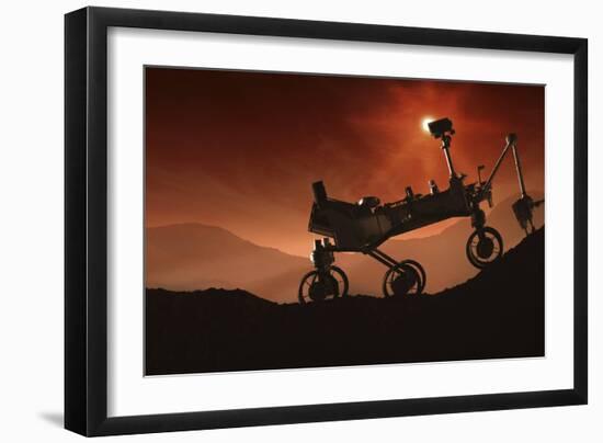 Curiosity the Mars Mountaineer-null-Framed Art Print