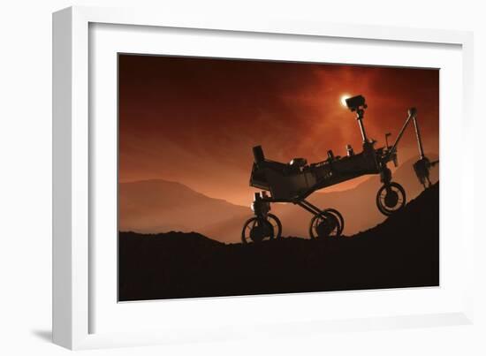 Curiosity the Mars Mountaineer-null-Framed Art Print