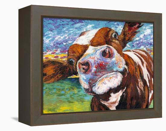 Curious Cow I-Carolee Vitaletti-Framed Stretched Canvas