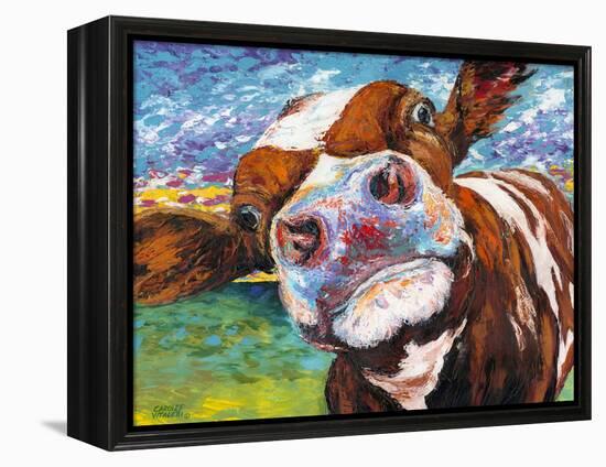 Curious Cow I-Carolee Vitaletti-Framed Stretched Canvas