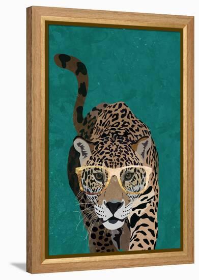 Curious green leopard-Sarah Manovski-Framed Premier Image Canvas