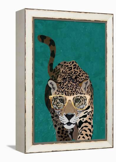 Curious green leopard-Sarah Manovski-Framed Premier Image Canvas