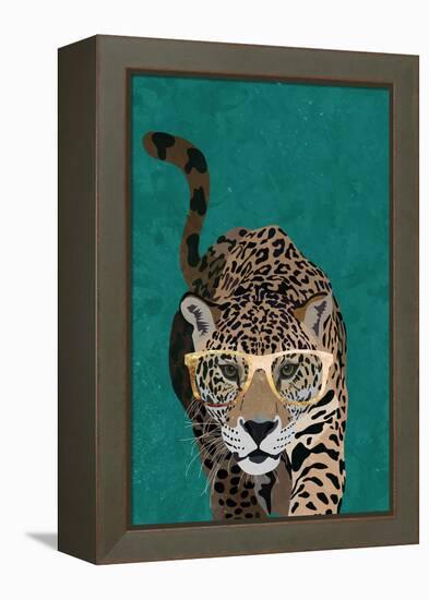 Curious green leopard-Sarah Manovski-Framed Premier Image Canvas