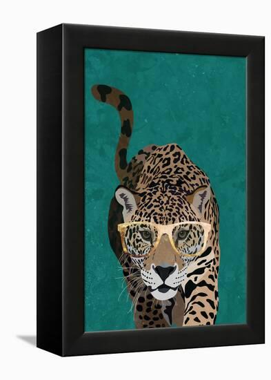 Curious green leopard-Sarah Manovski-Framed Premier Image Canvas