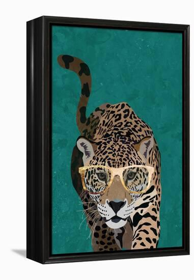 Curious green leopard-Sarah Manovski-Framed Premier Image Canvas