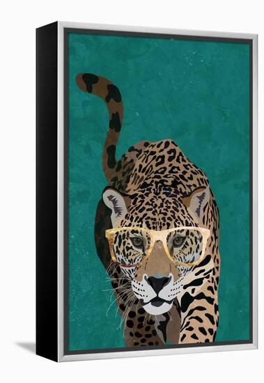 Curious green leopard-Sarah Manovski-Framed Premier Image Canvas