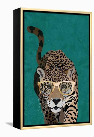 Curious green leopard-Sarah Manovski-Framed Premier Image Canvas