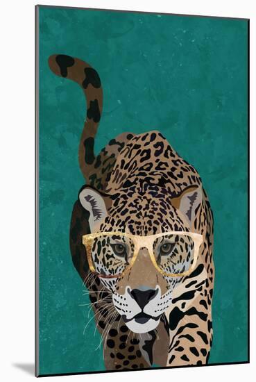 Curious green leopard-Sarah Manovski-Mounted Giclee Print