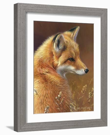 Curious: Red Fox-Joni Johnson-godsy-Framed Art Print