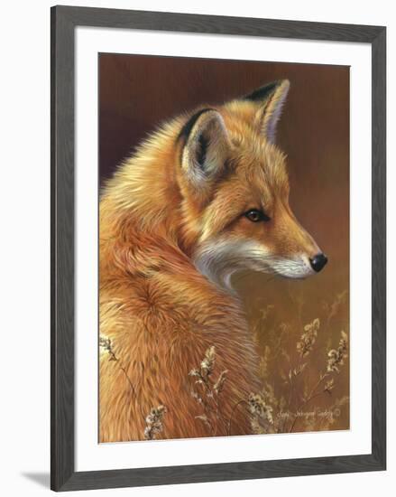 Curious - Red Fox-Joni Johnson-godsy-Framed Art Print