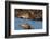 Curlew preening on mudflat at low tide, Northumberland, UK-Laurie Campbell-Framed Photographic Print