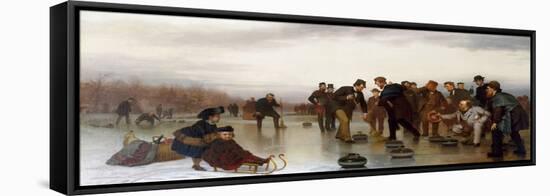 Curling; a Scottish Game, at Central Park, 1862 (Oil on Canvas)-John George Brown-Framed Premier Image Canvas