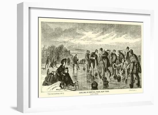 Curling in Central Park, New York, by J G Brown-null-Framed Giclee Print