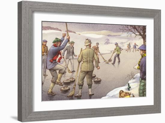 Curling in Scotland-Pat Nicolle-Framed Giclee Print