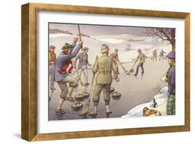 Curling in Scotland-Pat Nicolle-Framed Giclee Print