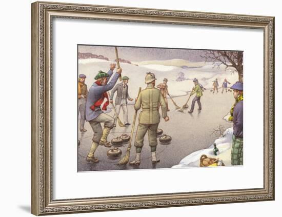 Curling in Scotland-Pat Nicolle-Framed Giclee Print