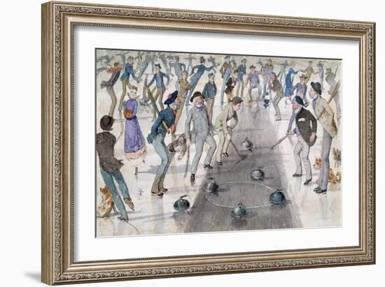 Curling Match on Duddingston Loch-Charles Altamont Doyle-Framed Giclee Print