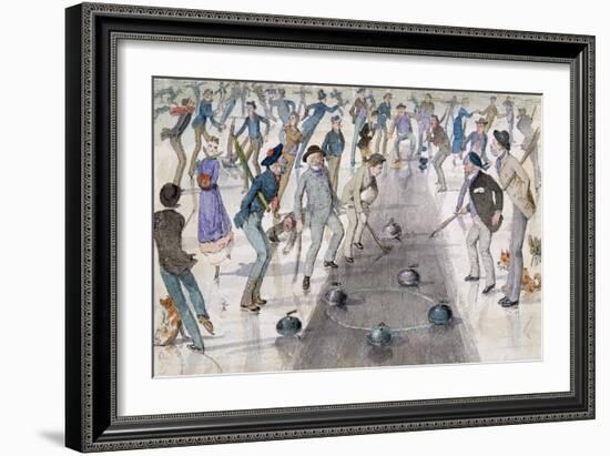 Curling Match on Duddingston Loch-Charles Altamont Doyle-Framed Giclee Print