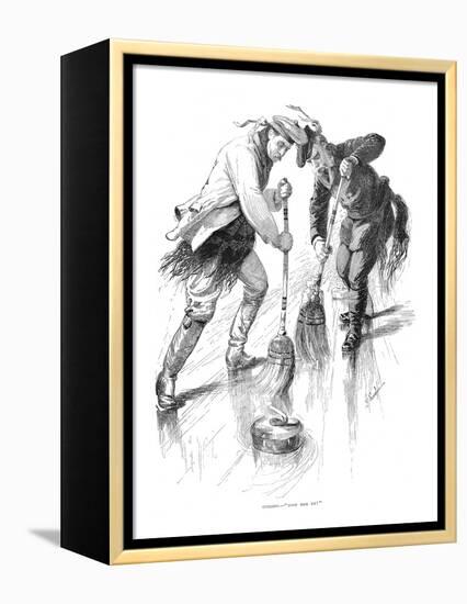 Curling Players, 1885-null-Framed Premier Image Canvas