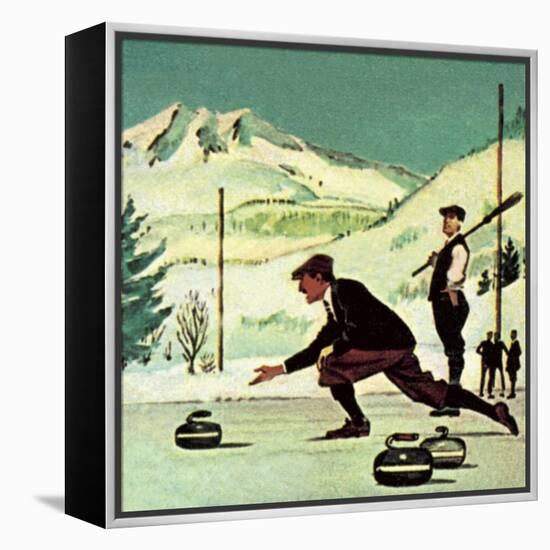 Curling-English School-Framed Premier Image Canvas