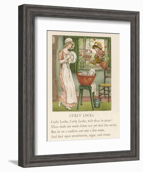 Curly Locks Curly Locks Wilt Thou be Mine?-Kate Greenaway-Framed Photographic Print