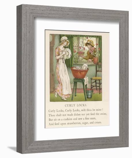 Curly Locks Curly Locks Wilt Thou be Mine?-Kate Greenaway-Framed Photographic Print