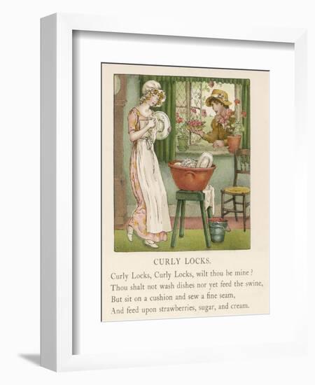 Curly Locks Curly Locks Wilt Thou be Mine?-Kate Greenaway-Framed Photographic Print