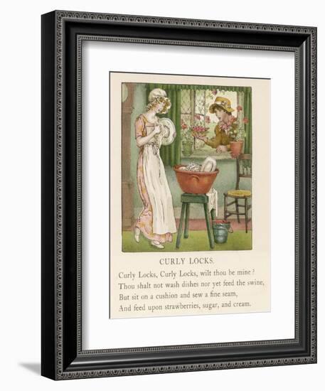 Curly Locks Curly Locks Wilt Thou be Mine?-Kate Greenaway-Framed Photographic Print