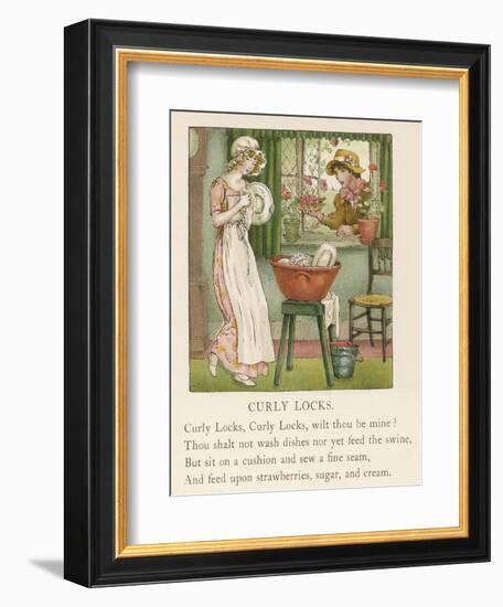 Curly Locks Curly Locks Wilt Thou be Mine?-Kate Greenaway-Framed Photographic Print