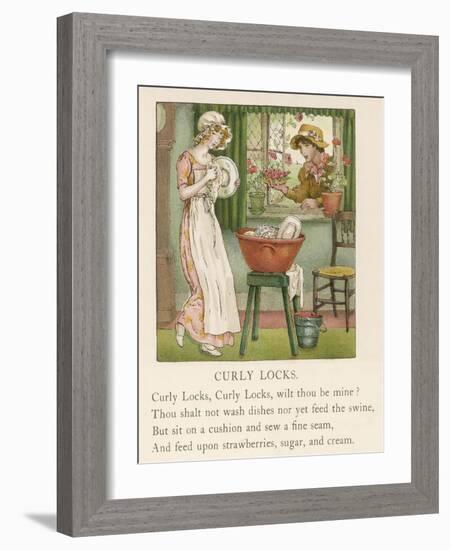 Curly Locks Curly Locks Wilt Thou be Mine?-Kate Greenaway-Framed Photographic Print