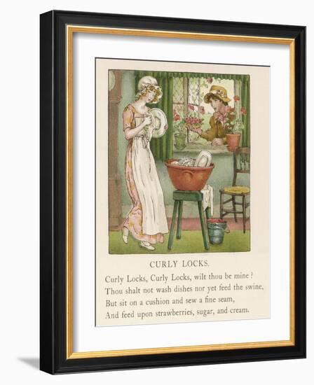 Curly Locks Curly Locks Wilt Thou be Mine?-Kate Greenaway-Framed Photographic Print