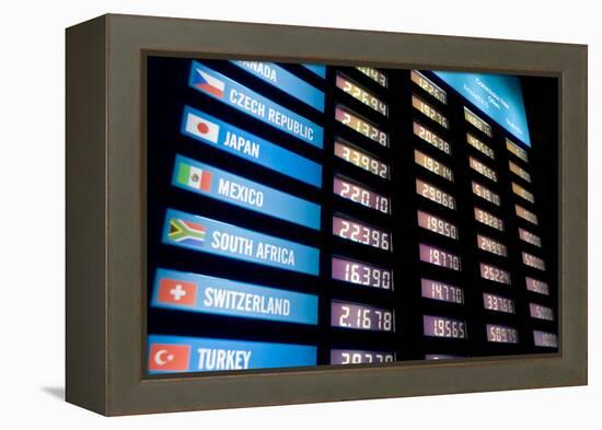 Currency Exchange Rate Board-Flynt-Framed Premier Image Canvas