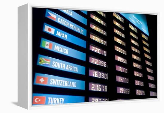 Currency Exchange Rate Board-Flynt-Framed Premier Image Canvas
