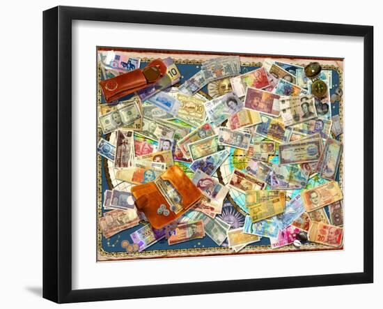 Currency Map (Variant 1)-Garry Walton-Framed Art Print