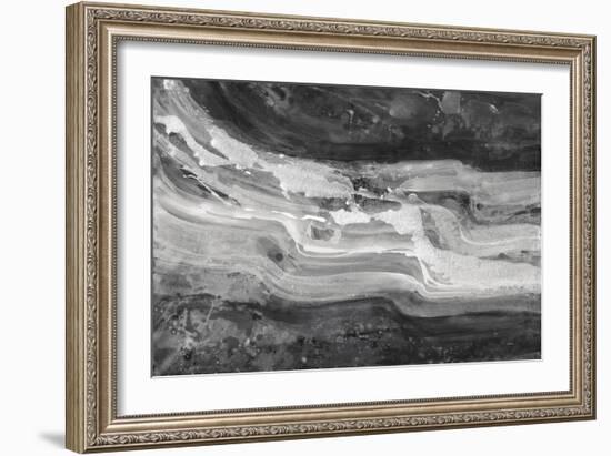 Currents Gray Black White-Albena Hristova-Framed Art Print