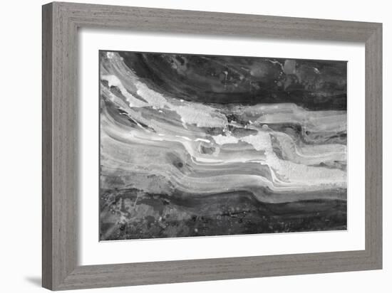 Currents Gray Black White-Albena Hristova-Framed Art Print