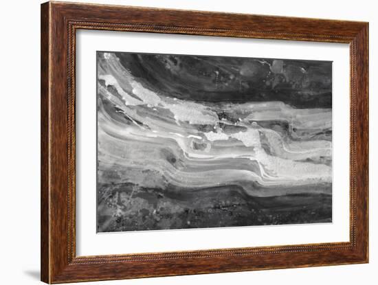 Currents Gray Black White-Albena Hristova-Framed Art Print