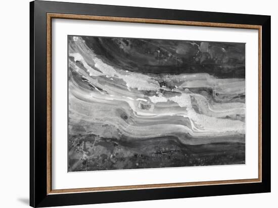 Currents Gray Black White-Albena Hristova-Framed Art Print