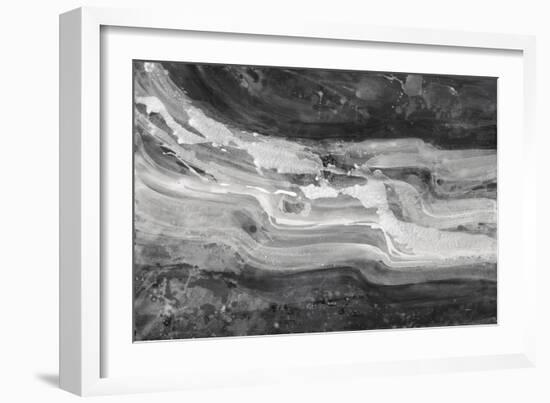 Currents Gray Black White-Albena Hristova-Framed Art Print