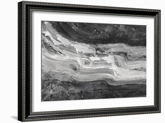 Currents Gray Black White-Albena Hristova-Framed Art Print