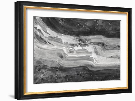 Currents Gray Black White-Albena Hristova-Framed Art Print