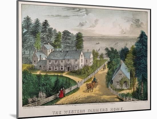 Currier and Ives: Farm House-Currier & Ives-Mounted Giclee Print