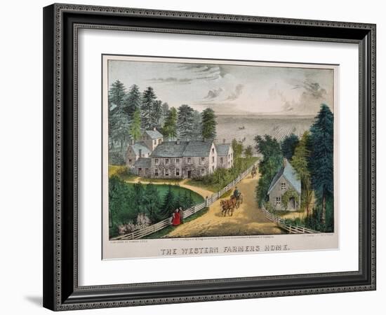 Currier and Ives: Farm House-Currier & Ives-Framed Giclee Print