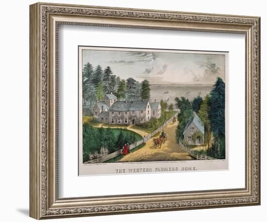 Currier and Ives: Farm House-Currier & Ives-Framed Giclee Print