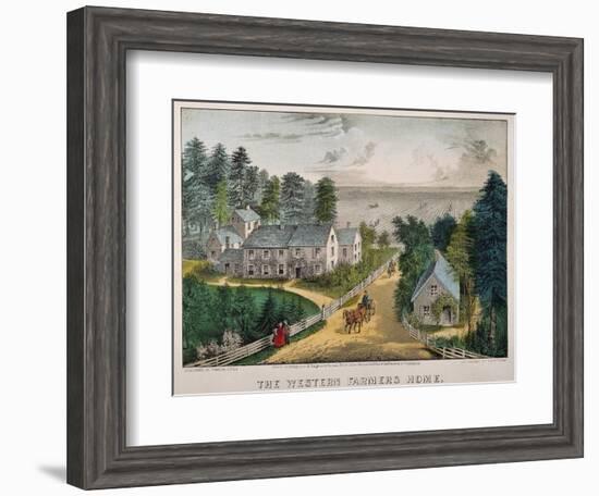 Currier and Ives: Farm House-Currier & Ives-Framed Giclee Print