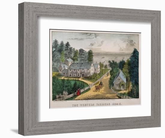 Currier and Ives: Farm House-Currier & Ives-Framed Giclee Print