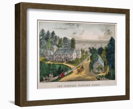 Currier and Ives: Farm House-Currier & Ives-Framed Giclee Print