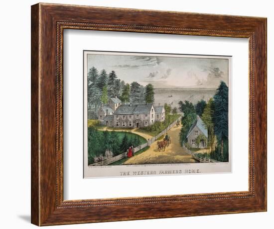 Currier and Ives: Farm House-Currier & Ives-Framed Giclee Print