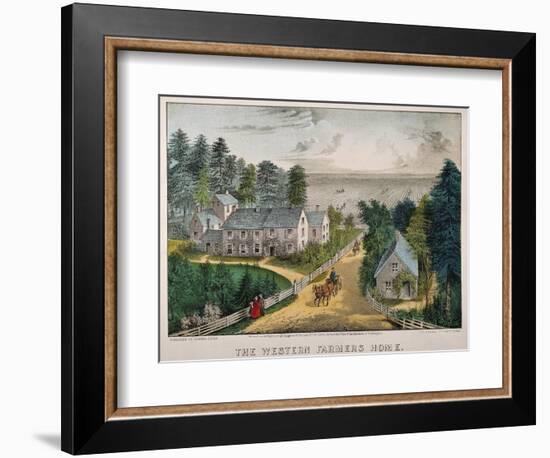 Currier and Ives: Farm House-Currier & Ives-Framed Giclee Print